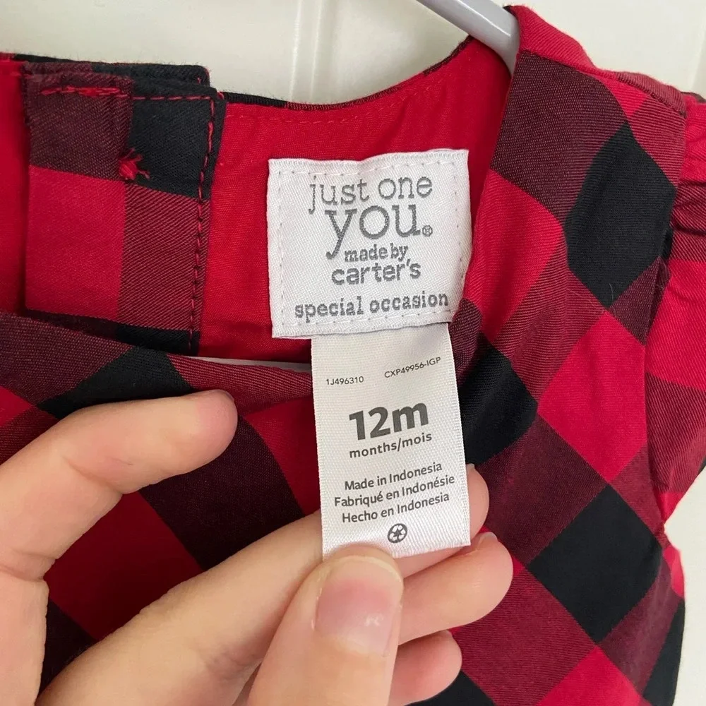 NWOT | Carter’s baby girl’s special occasion‎ plaid patterned dress — 12 months